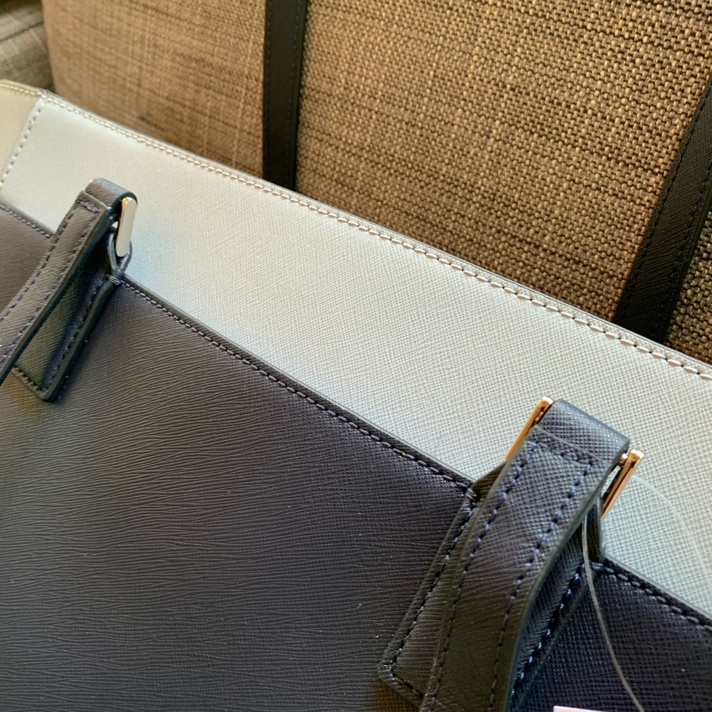LAPTOP TOTE KATE SPADE CAMERON NCHTCP BLUE LEATHER - Picture 8 of 13